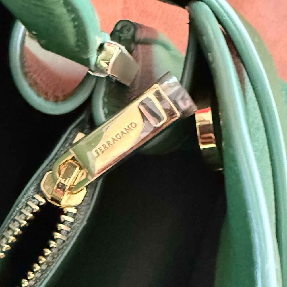 Ferragamo Forest Green Soft Hug Leather Top-Handle Bag - Picture 11 of 16